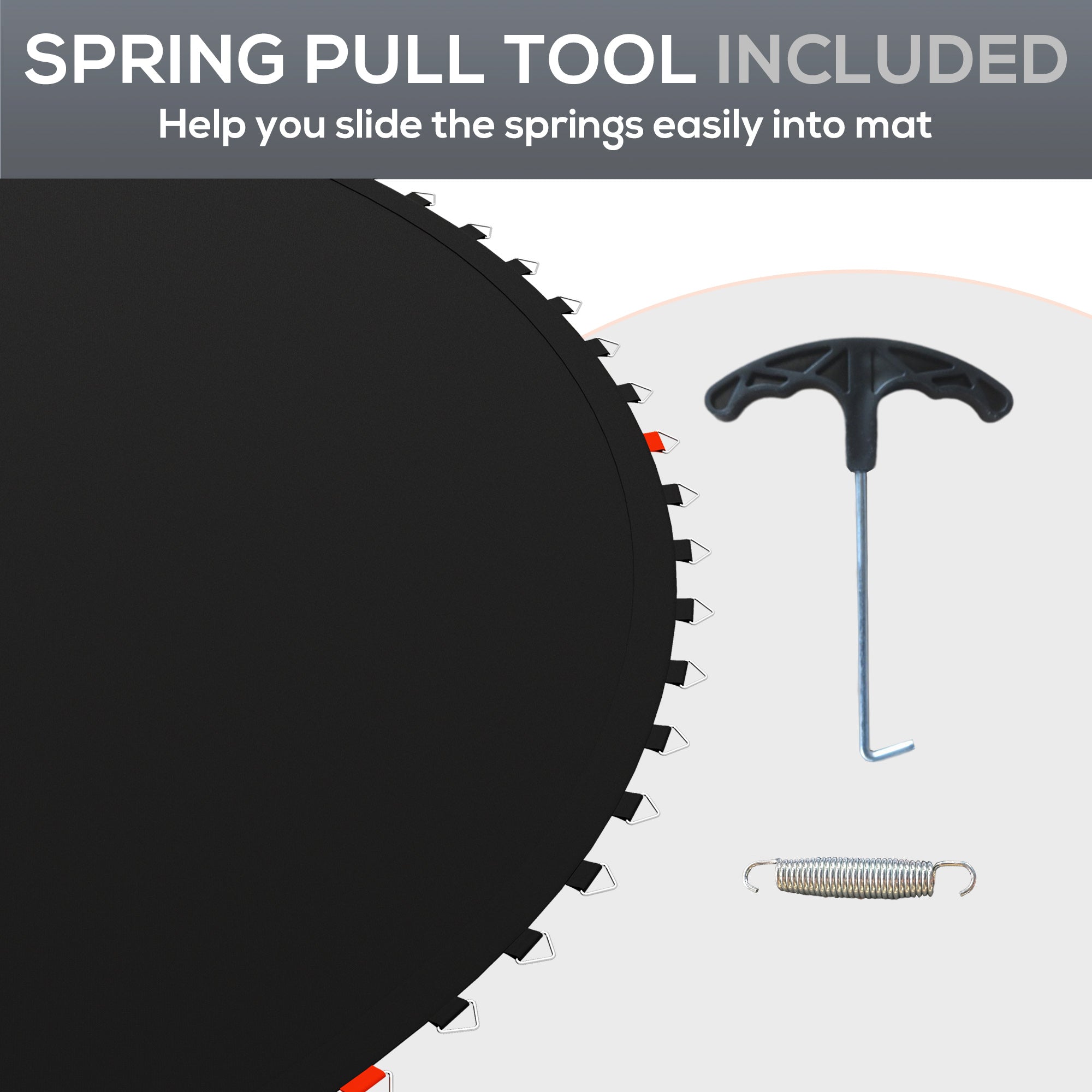 Soozier Trampoline Replacement Mat, Fits 14' Trampoline w/ 80 V-Hooks & 5.5" Springs (Spring & Frame not Included), Black 