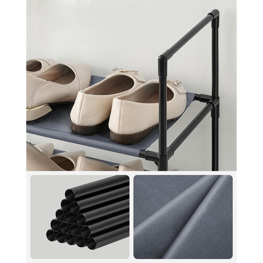 SONGMICS 10-Tier Shoe Shelf with Metal Frame 