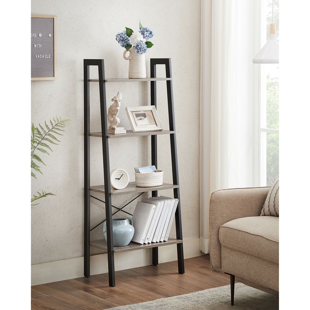 VASAGLE 4-Tier Ladder Shelf with Steel Frame 