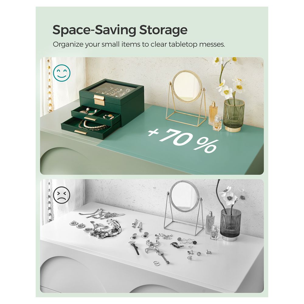 SONGMICS Jewelry Box with Glass Lid 