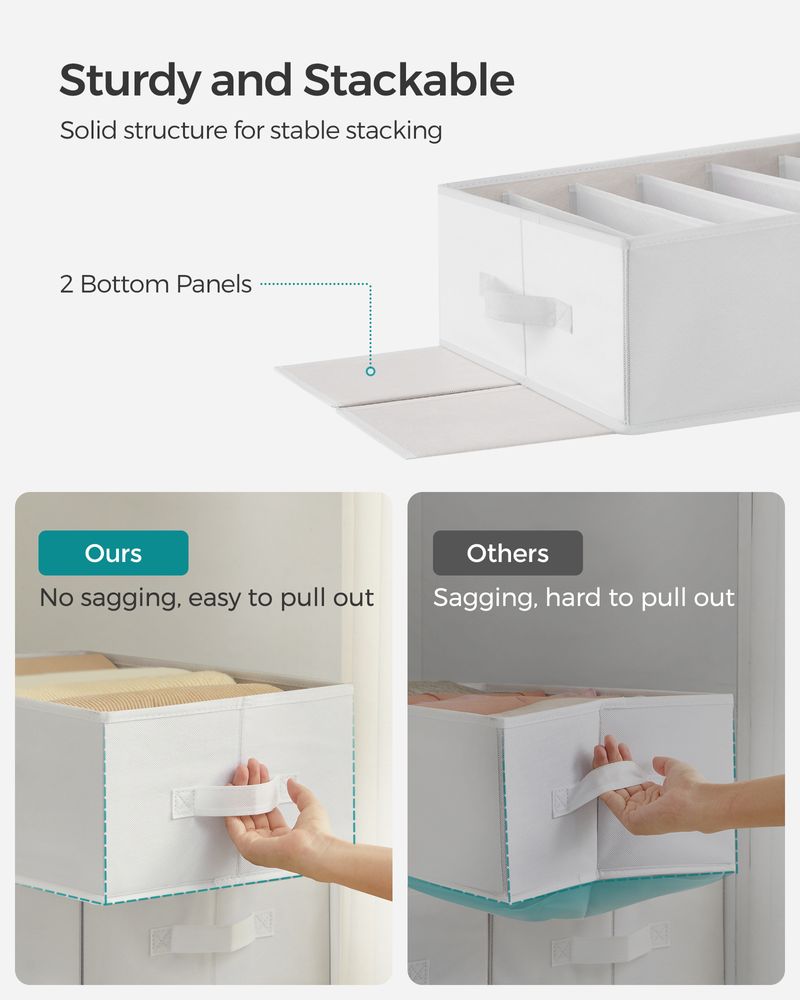 SONGMICS Wardrobe Clothes Organizer with 6 Grids 