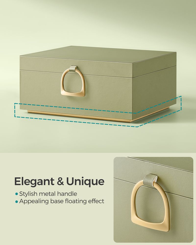 SONGMICS 2-Layer Jewelry Box with Handle and Removable Jewelry Tray 