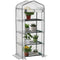 Portable Greenhouse Outdoor Hot House with 4 Tier Shelves, Steel Frame, PE Cover, 28