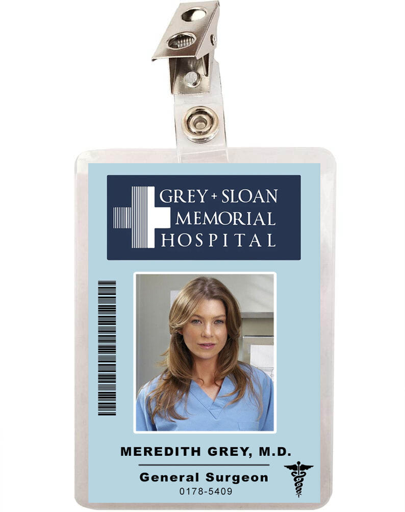 Grey's Anatomy Meredith Grey Sloan Memorial Hospital ID Badge 