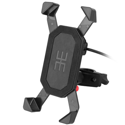 Handlebar Mirror Mobile Phone Holder Bicycle Bike Motorcycle Bracket Mount for 4in-6.5in Screen USB Rechargeable 