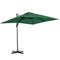 Outsunny Square Hanging Offset Patio Umbrella: 8'x8' Aluminum Cantilever Crank Parasol with 360° Rotation & Cross Base, Green