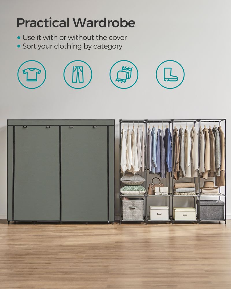 SONGMICS Wardrobe Closet Organizer with Cover 