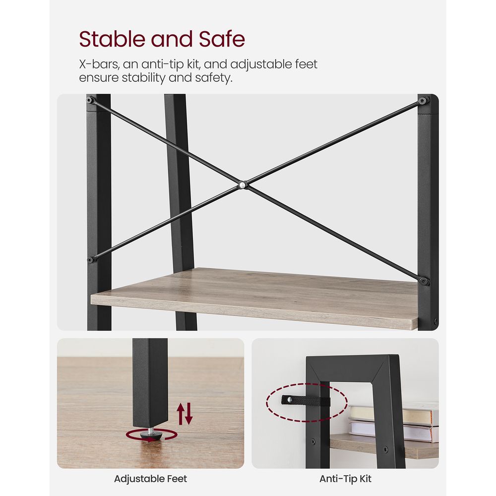 VASAGLE 4-Tier Ladder Shelf with Steel Frame 