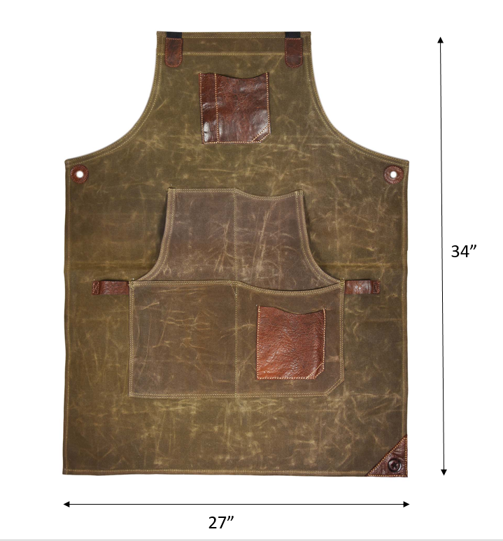 Durable Leather Canvas Apron – European Cowhide Blend