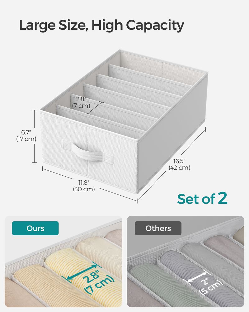 SONGMICS Wardrobe Clothes Organizer with 6 Grids 