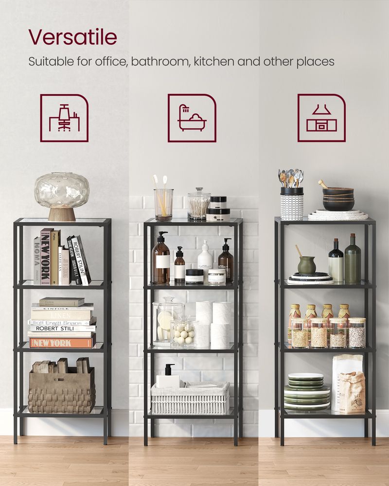 VASAGLE Bookcase, Slim Shelving Unit 