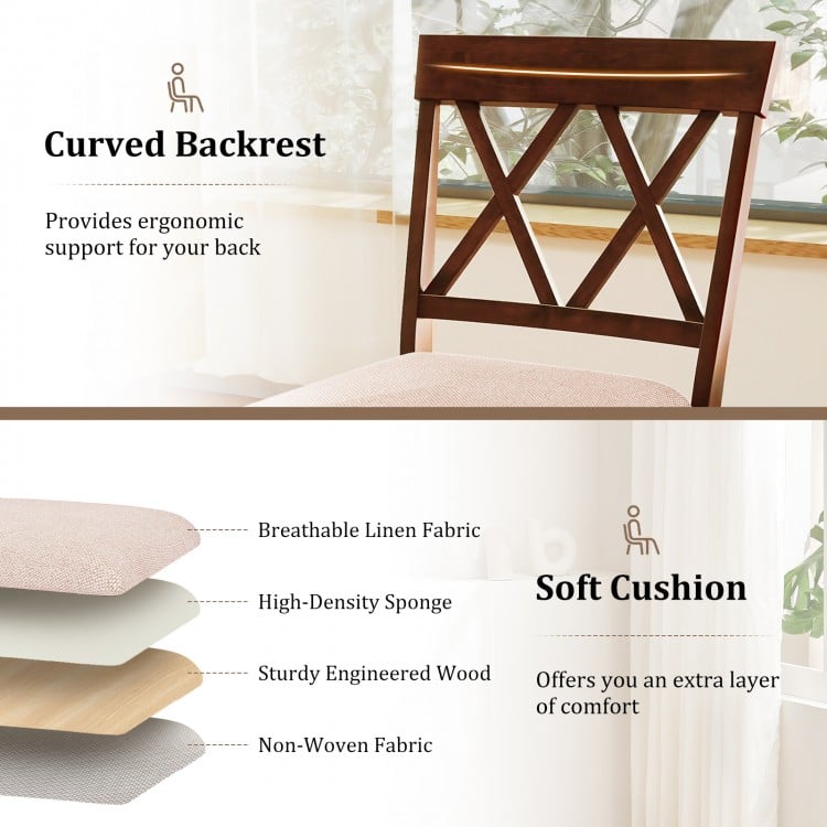 29 Inch Counter Height Barstools with Backrest and Upholstered Seat Cushion for Kitchen Dining Room-29 Inch