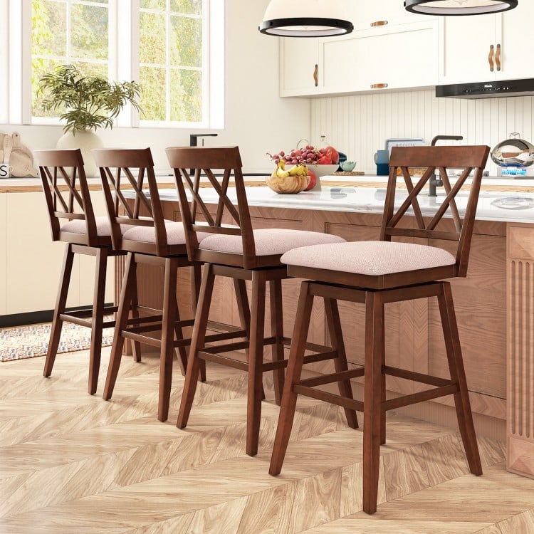 29 Inch Counter Height Barstools with Backrest and Upholstered Seat Cushion for Kitchen Dining Room-29 Inch
