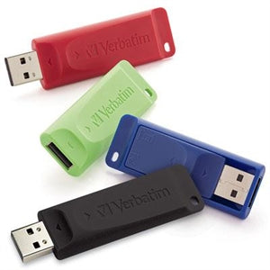 Microban 16GB Store 'n' Go USB Flash Drive - 4pk - Red, Green, Blue, Black 