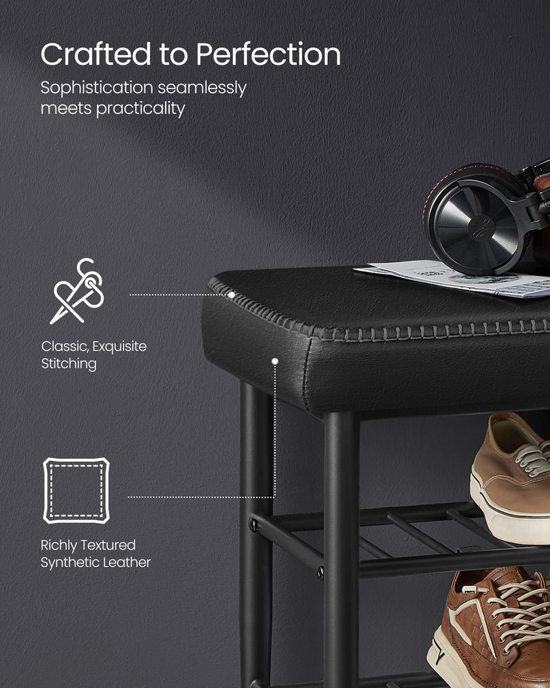 VASAGLE EKHO Collection - Shoe Bench with Metal Shelves 