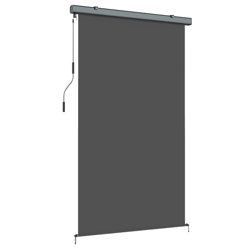 Cordless Roller Shade, Outdoor Blinds Cordless Roll Up Shade, UV Protection Waterproof, 98" L x 63" W, Dark Grey