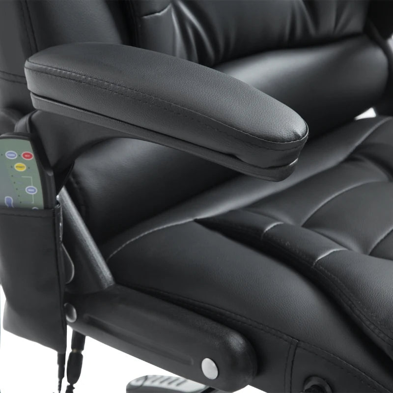 Executive Office Chairs Heated Massage High Back Reclining Office Chair Swivel Leather Adjustable Vibrating Furniture Black