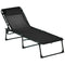 Outsunny Adjustable Folding Beach Bed 4-Level Reclining Lounger Lightweight Portable Camping Black