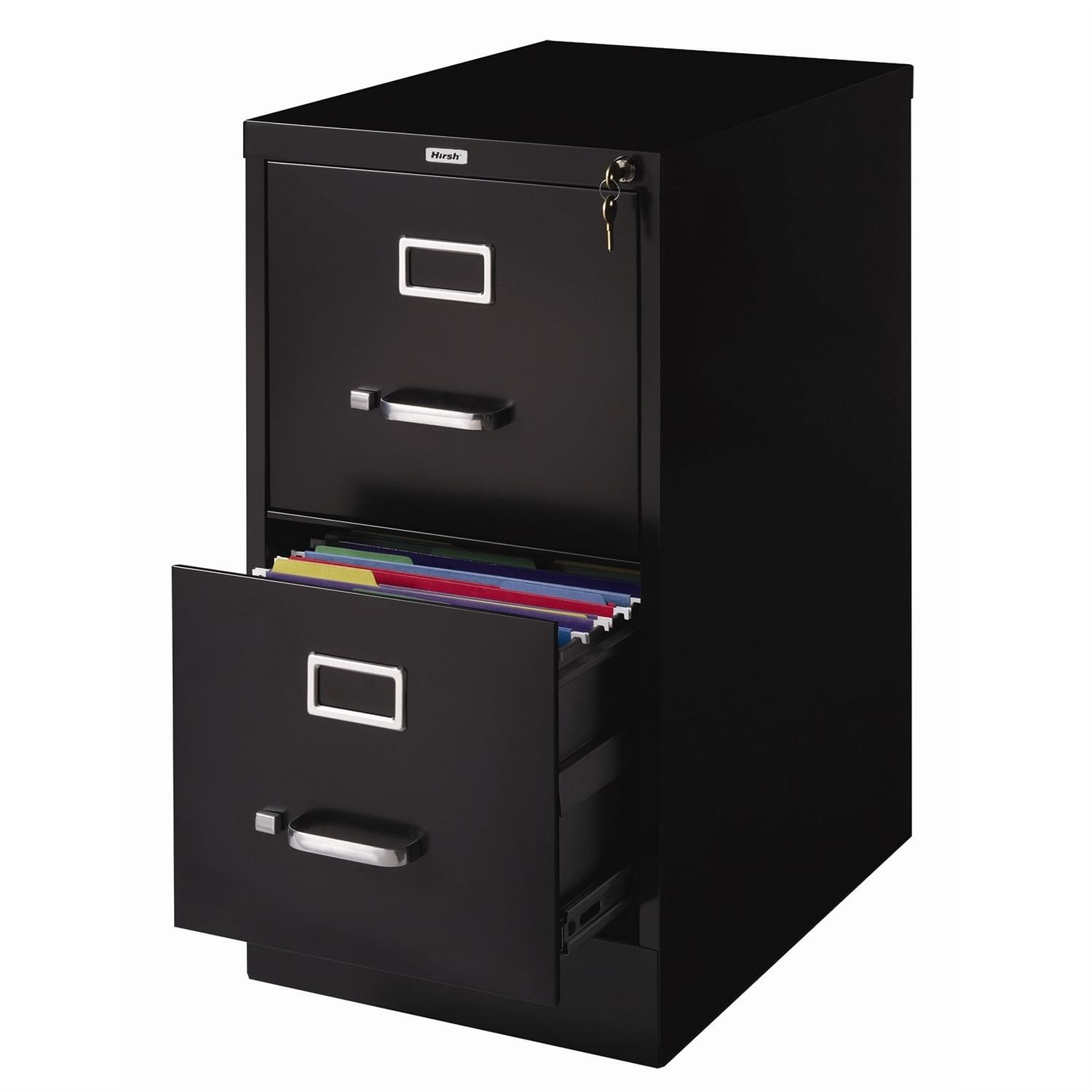 2-Drawer Vertical Filing File Cabinet with Lock in Black Metal - Free Shipping 