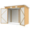 8 x 4FT Galvanized Garden Storage Shed, Metal Outdoor Shed with Double Doors and 2 Vents, Yellow