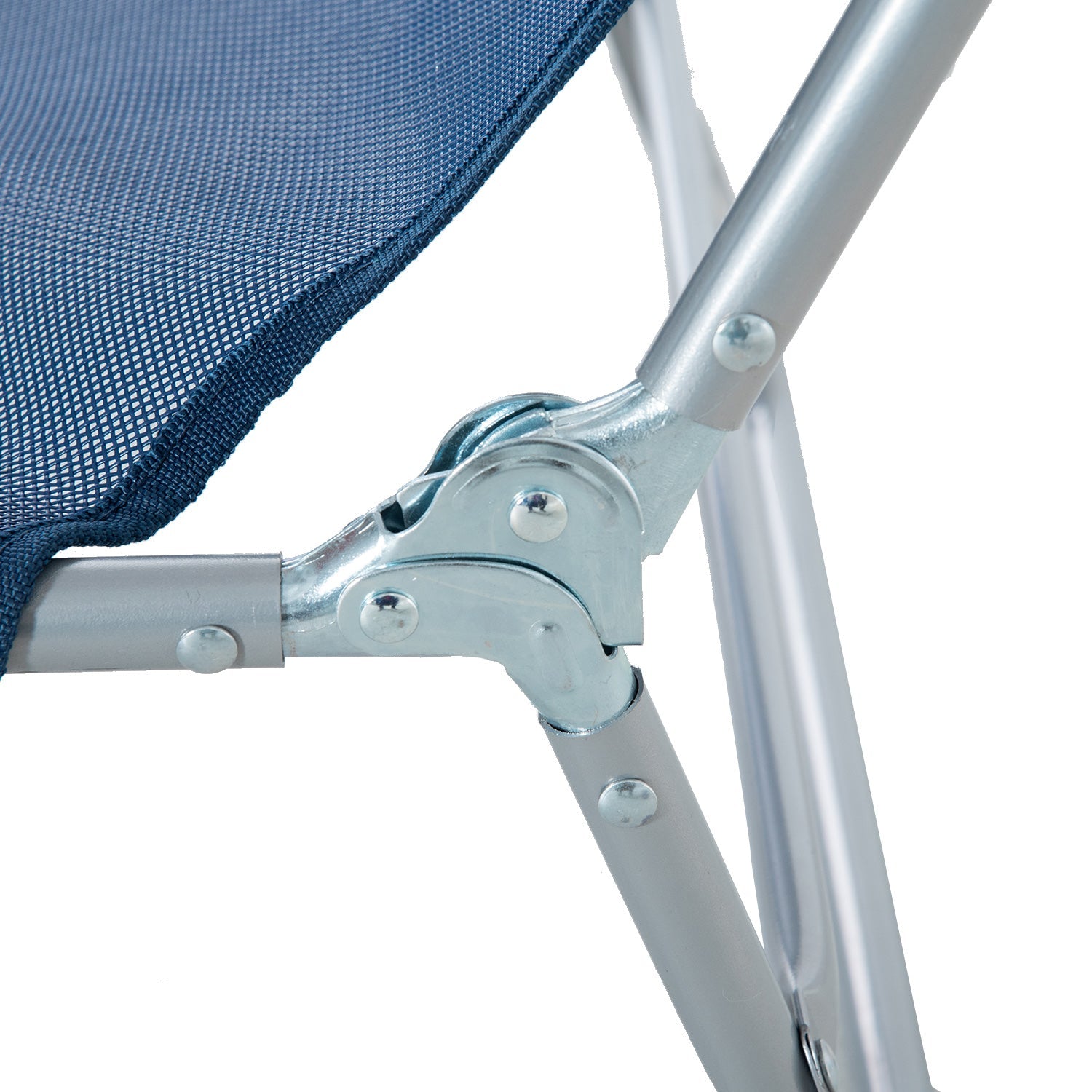Outsunny Outdoor Lounge Chair, Portable Adjustable Reclining Seat Folding Chaise Lounge Patio Camping Beach Tanning Chair Bed with Pillow, Dark Blue 