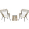Outsunny 3 Pieces Outdoor Patio Bistro Set Wicker Rattan Furniture 2 Chairs 1 Coffee Table with Metal Legs for Garden Backyard Deck
