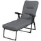 Outsunny Padded Outdoor Lounge Chair Folding Recliner with Adjustable Back Footrest Cushioned Light Grey