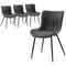 Dining Chairs Set of 4, PU Leather Upholstered Kitchen Chairs with Backrest and Steel Legs, Black