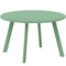 Round Outdoor Side Table, Patio Coffee Table with Metal Frame and Non-Slip Foot Pads, Green