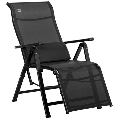 Outsunny Zero Gravity Lounge Chair with Cushion Adjustable Backrest Black 