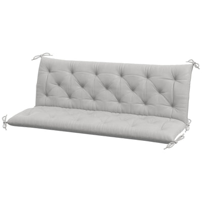 Outsunny 3-Seater Outdoor Bench Swing Chair Replacement Cushions for Patio Garden, Light Grey 
