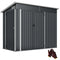7.5' x 4.3' Outdoor Storage Shed, Waterproof Metal Garden Shed with Lockable Doors, for Backyard, Lawn, Patio, Dark Grey