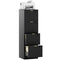 Lockable Filing Cabinet with 4 Fluted Drawers, File Cabinet with Adjustable Hanging Rails for A4 Letter Files, Black