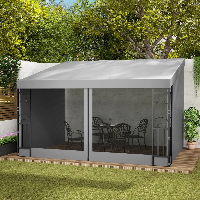 10' x 13' Waterproof Alloy Wall Pergola - Outdoor Gazebo 