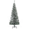 HOMCOM 6ft Flocked Christmas Tree, Pencil Artificial Xmas Tree with Faux Snow, Dense Branches, Foldable Metal Base for Indoor Holiday Decor