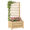 Wooden Raised Garden Bed with Trellis, Outdoor Elevated Planter Box with Drainage Hole and Bed Liner