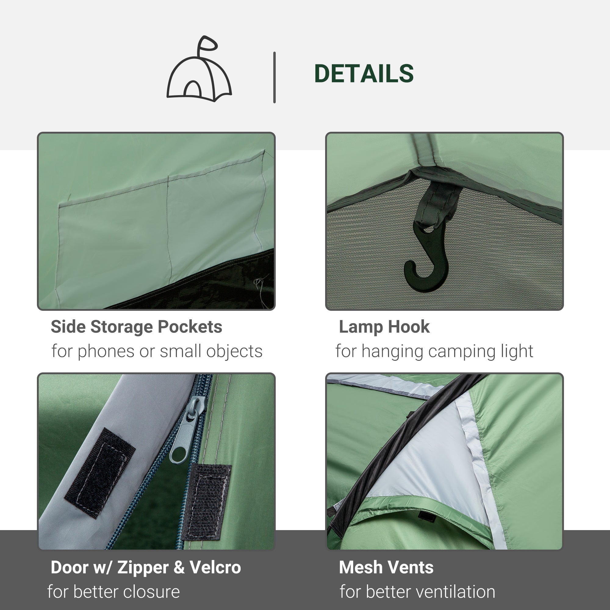 Outsunny Weatherproof Dome Camping Tent w/ Vestibule for 2-3 Person Screen Room Lightweight Backpacking Tent for Fishing 