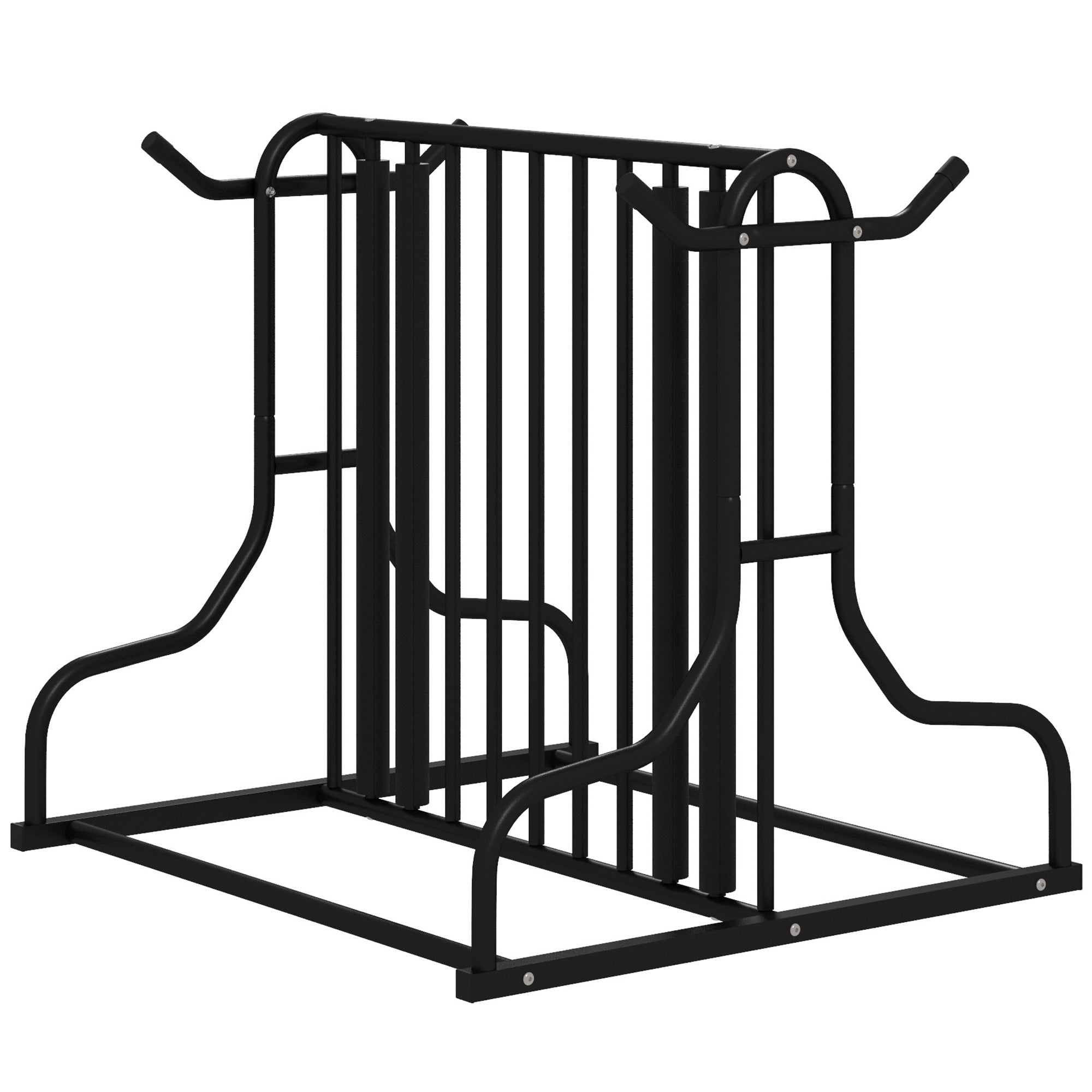 Soozier All-Steel Bike Rack, 35" Bike Stand, 4-Bike Capacity, Dual-Side, for Garages Streets Yards Schools 