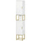 Tall Bathroom Storage Cabinet, Modern Narrow Bathroom Cabinet with Diamond Chevron Pattern and Adjustable Shelf, White