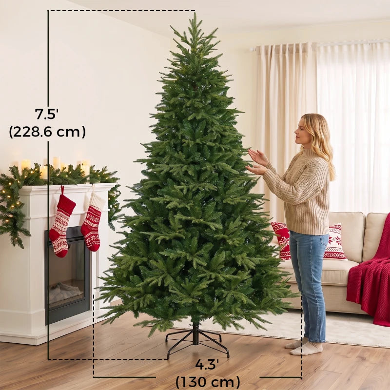 7.5 ft Pre-Lit Artificial Christmas Tree with 650 Synchronized LED Lights, Remote & Timer