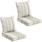 Outsunny Replacement Cushions 4-Piece Set for Patio Chairs Indoor Outdoor Seat and Back Pillows Grey