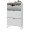 HOMCOM Shoe Sanctuary: Modern White Cabinet with 3 Flip Drawers, 8 Vents, Narrow Design for 18 Pairs, Entryway Organizer