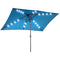6.5x10ft Patio Umbrella Rectangle Solar Powered Tilt Aluminum Outdoor Market Parasol with LEDs Crank (Turquoise)