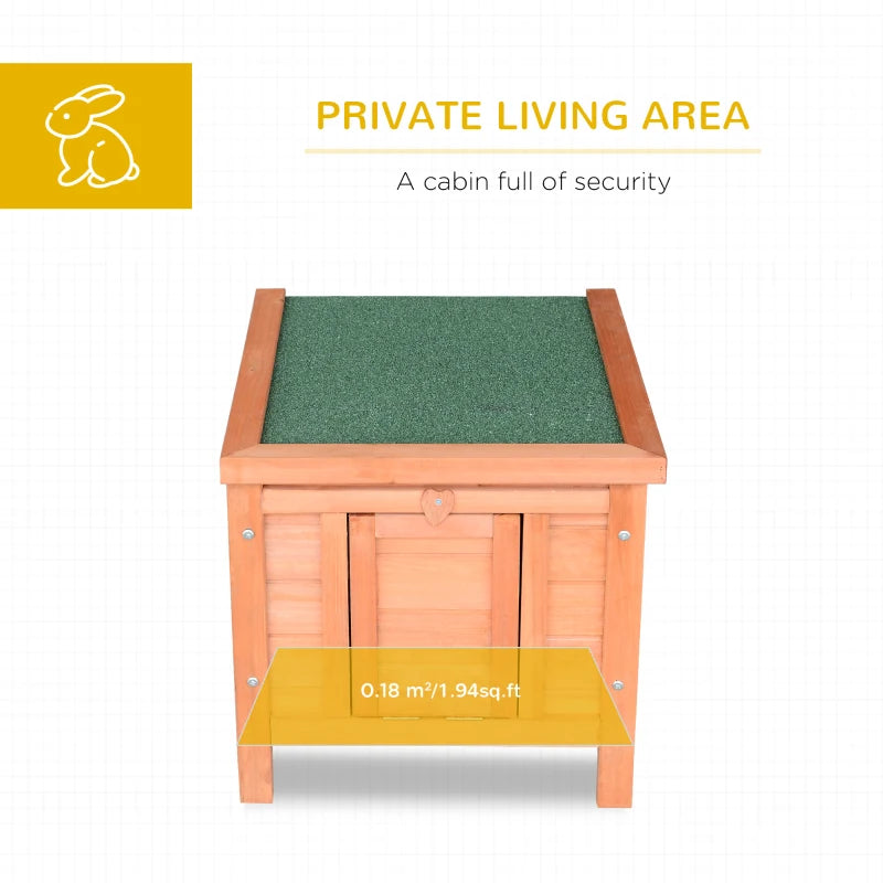 Wooden Rabbit Hutch Bunny Cage Outdoor Cat House Guinea Pig Cage Duck Shelter, Indoor Outdoor Use, 20"x16.5"x17", Orange