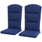 Outsunny Blue Adirondack Chair Cushions Replacement 2-Pack with Back Support and Ties for Outdoor Comfort
