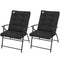 Outsunny Set of 2 Outdoor Folding Chairs with Adjustable Backrest, Padded Camping Chairs for Outdoor Events, Black