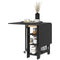 HOMCOM Drop Leaf Dining Table Folding Kitchen Table with Storage for Small Spaces Black Versatile Design