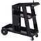 DURHAND Welding Workhorse: Heavy-Duty 3-Tier Welder Trolley Cart with Safety Chain, Black