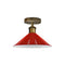 Vintage Industrial Ceiling Light Red Shade E26 Flush Mount~2152