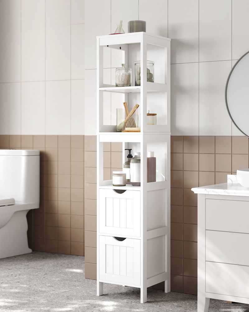 VASAGLE Bathroom Floor Cabinet with 2 Removable Drawers 